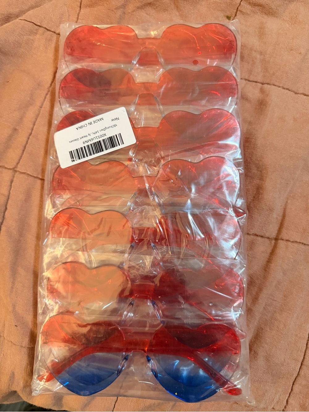 Heart-Shaped Red, White, & Blue sunglasses